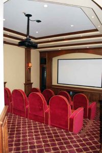 knowledge and experience - Beautiful Home Theater with projection television, movie screen and Electrostatic Speakers