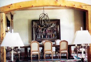 Dining Room in beautiful Aspen home with invisible speakers installed in the walls