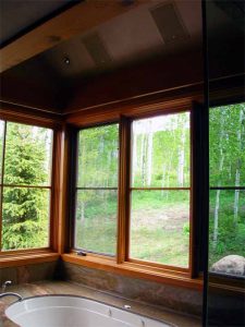 Aspen Home Master Bath with ceiling speakers installed and Touchpanel control