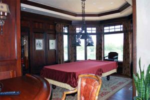 Pool Room with ceiling speakers installed and Touchpanel control of Audio, Video, and Control System