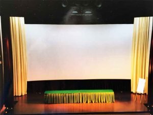 El Cid Resort Movie and Concert Theater - photo of movie screen and JBL concert sound system above screen with superior design and installation